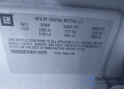 2010 Cadillac Cts Premium z USA, uszkodzony, nr VIN 1G6DS5EV3A0116875